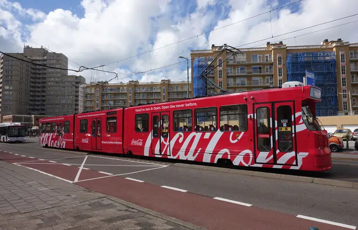 Voorbeeld van een tramreclame